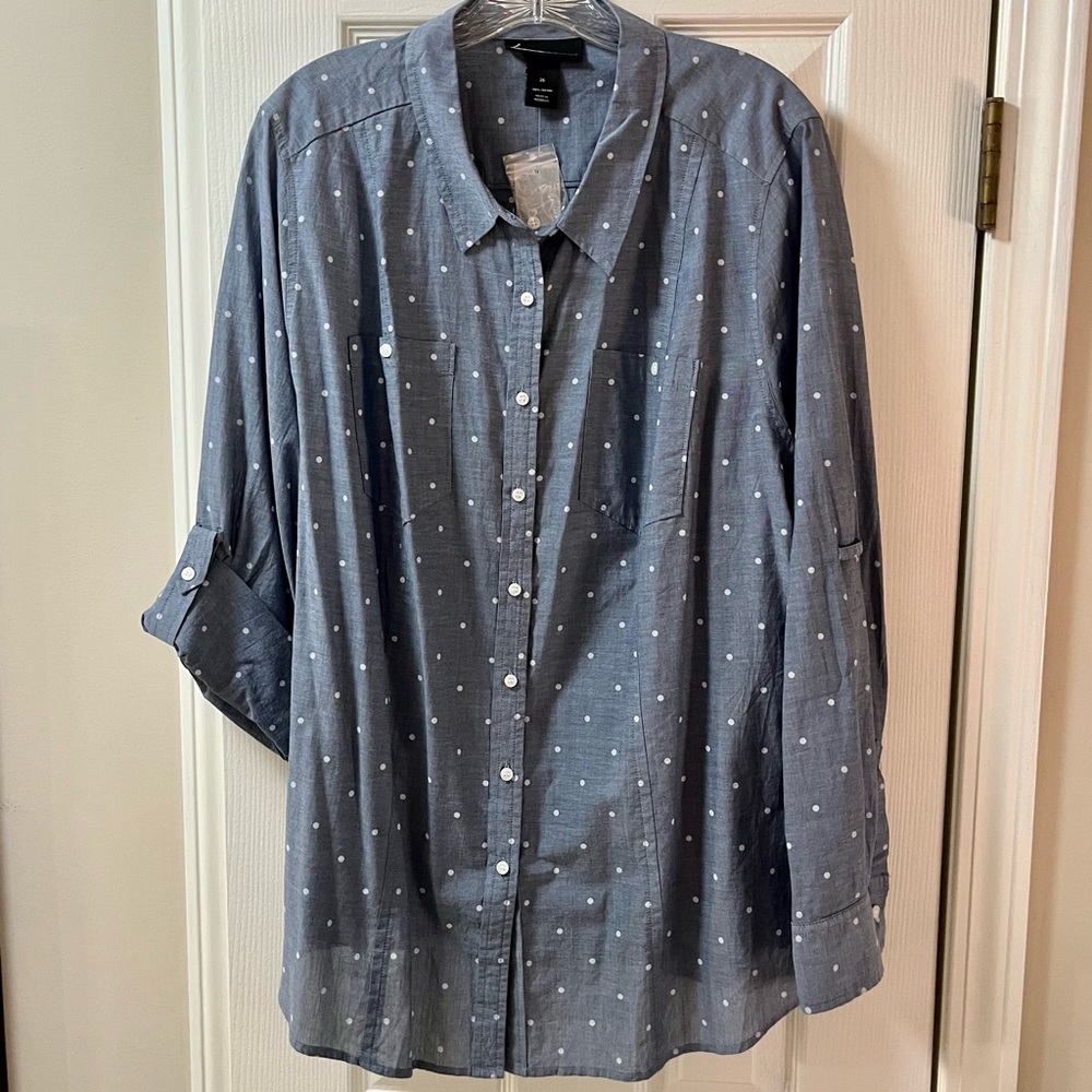 Lane Bryant chambray button-up